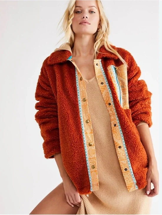 We The Free Oversized This and That Cardi Sherpa Jacket - Picture 1 of 6